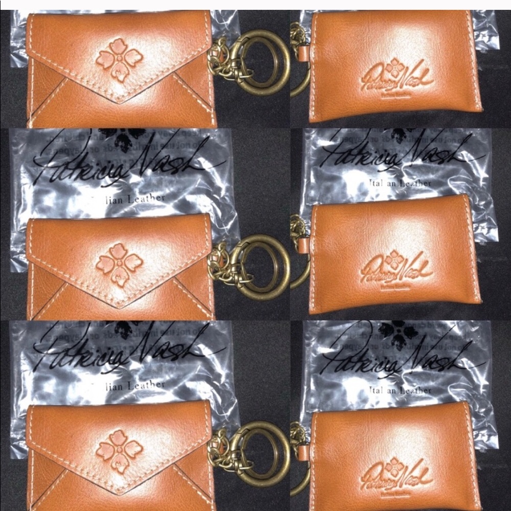 Italian leather key chain card holder